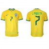 Brasil Lucas Paqueta #7 Hjemmedrakt VM 2022 Kortermet